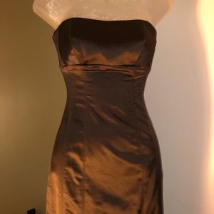Brown Strapless Dress